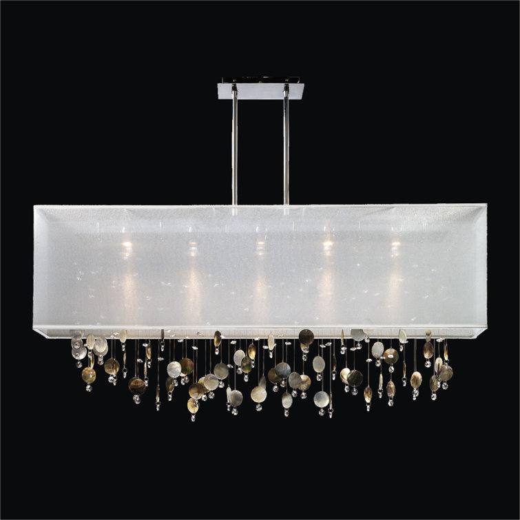 Glow Lighting 8 Light Silver Pearl/Chrome Kitchen Island Pendant